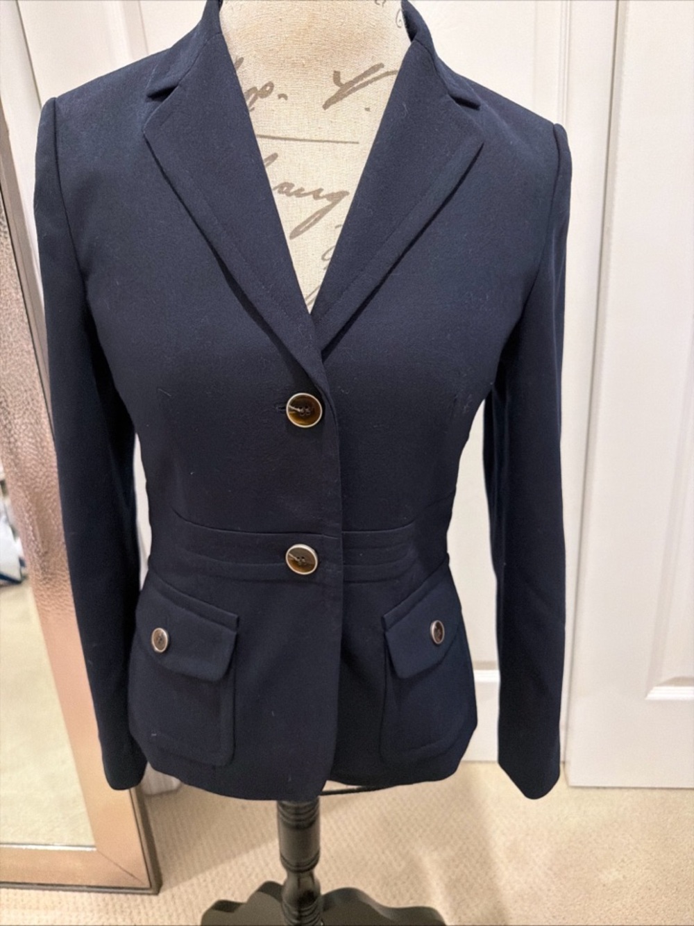 Talbots Navy Women's Tailored Blazer with Gold Buttons